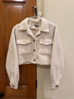 Mimosa Cream Textured Sherpa Jacket